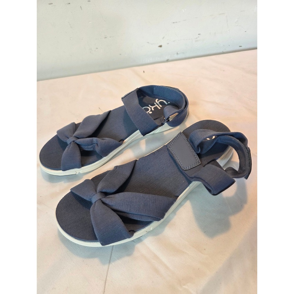 Ryka Mallorie Navy Blue Knotted Bow Walking Sandals Womens 9.5M